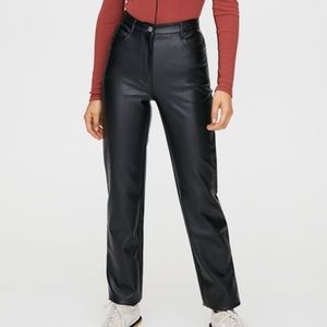 Wilfred Aritzia Melina Black Faux Leather Pants